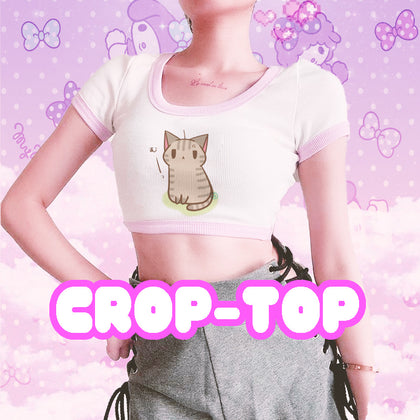 Crop Top chat kawaii