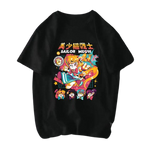 t-shirt chat kawaii sailor meow en noir