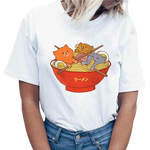 T-shirt chat kawaii ramen noodle