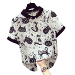 T-shirt chat kawaii motif psyché