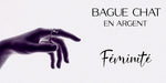 Bague chat en argent massif