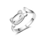 Bague tête de chat en argent