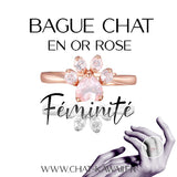 Bague en or rose avec diamant en forme de patte de chat