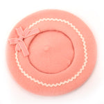 Bonnet Beret chat kawaii Lolita rose avec nœud