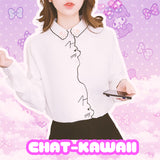 Chemise chat kawaii blanche