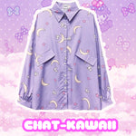 Chemise chat kawaii milk purple