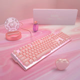 Clavier kawaii mécanique gaming rose