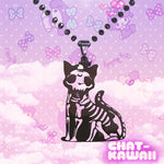 Collier chat kawaii skull