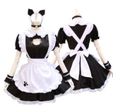 Cosplay chat kawaii neko maid ensemble 5 pièce