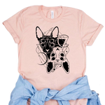 T-shirt chat sphynx spirituel rose