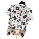 T-shirt chat kawaii motif psyché