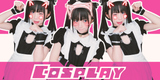 Cosplay chat kawaii neko maid ensemble 5 pièce