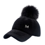 casquette chat kawaii fluffy pompom noir