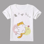 t-shirt chat kawaii en plein vol