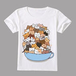 t-shirt chat kawaii tasse plein de chat