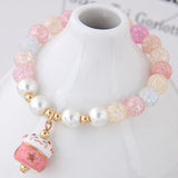 Bracelet chat kawaii perle pastel