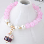 Bracelet chat kawaii perle pastel