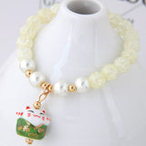 Bracelet chat kawaii perle pastel