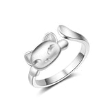 Bague tête de chat en argent