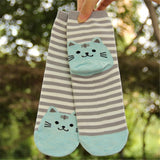 chaussette chat kawaii rayée