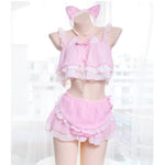 Lingerie chat kawaii lolita set intime rose