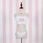 Lingerie chat kawaii en forme de neko Blanc