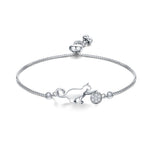 bracelet chat en argent de luxe