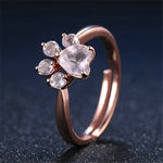 Bague en or rose avec diamant en forme de patte de chat