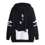 Sweat chat noir japonais face