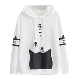 Pull chat noir japonais blanc