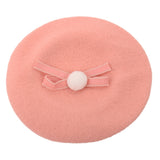 Bonnet Beret chat kawaii Lolita rose avec nœud