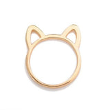 Bague chat anneau en or