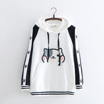 sweat chat kawaii streetwear blanc