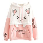 Sweat chat rose et blanc deux piece