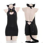 Cosplay chat kawaii ensemble bodysuite noir