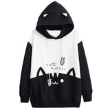 pull chat kawaii petites oreilles et petit poissons