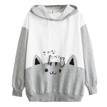 sweat chat kawaii petits poissons gris