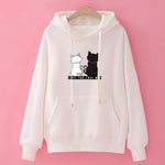 pull chat kawaii couple blanc