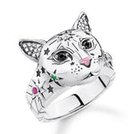 Bague tête de chat en argent