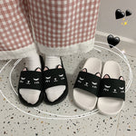 Chausson chat kawaii noir et blanc