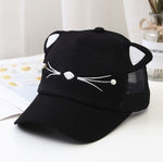 Casquette chat kawaii perle noir