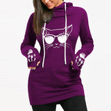 pull chat violet pour femme