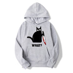 sweat chat noir gris pour femme