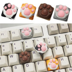 Keycap chat kawaii collector patte de chat tigré blanc