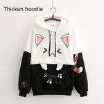 pull chat kawaii noir et blanc mignon