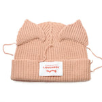 Bonnet chat kawaii rose streetwear hiver