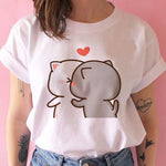 t-shirt chat kawaii neko embrasse