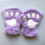 gant chat kawaii mitaine patte de chat violet