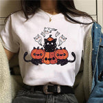 t-shirt chat noir kawaii citrouille