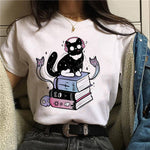 t-shirt chat noir musique